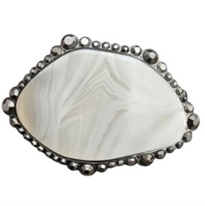 Semi Precious Stone Boho Gunmetal Cuff Braclet NWT